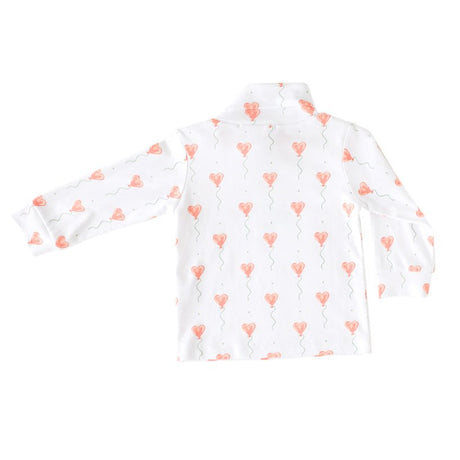 White Heart Balloon Turtleneck - HoneyBug 