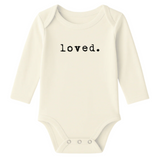 Loved. Organic Cotton Baby Bodysuit Long Sleeve - HoneyBug 