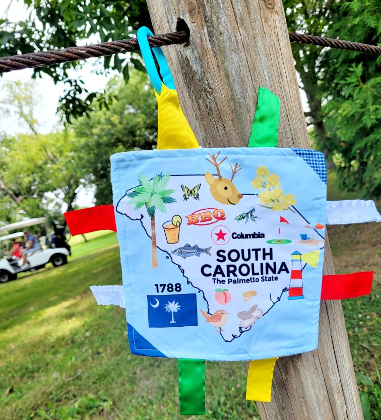 South Carolina State Tag Toy Crinkle Square That Teaches Facts