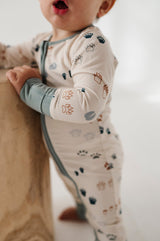 Long Sleeve Zip Romper - HoneyBug 