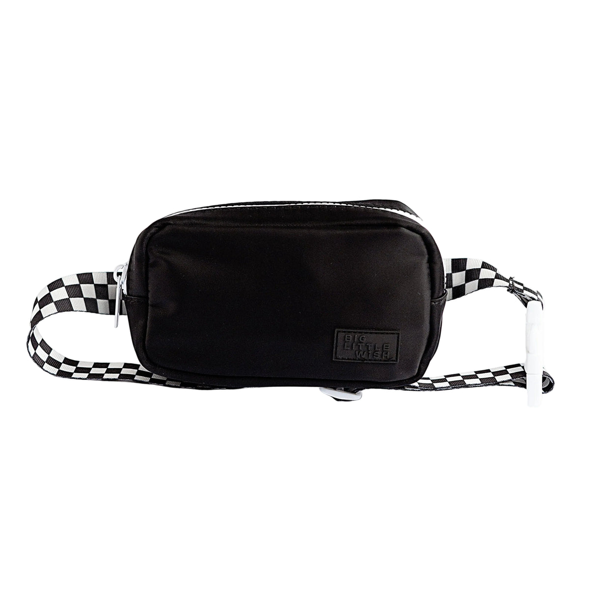 Check Strap Black Belt Bag