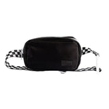 Check Strap Black Belt Bag
