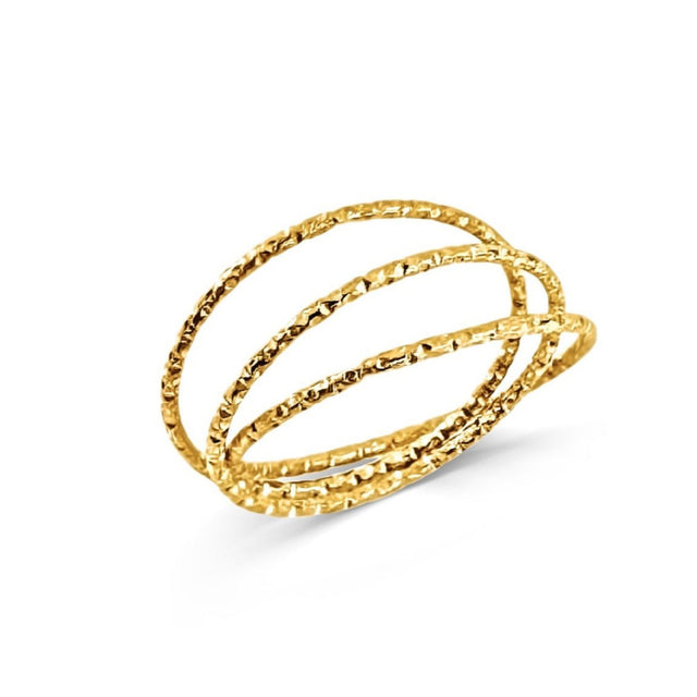 Blair Interlocking Hammered Ring - HoneyBug 
