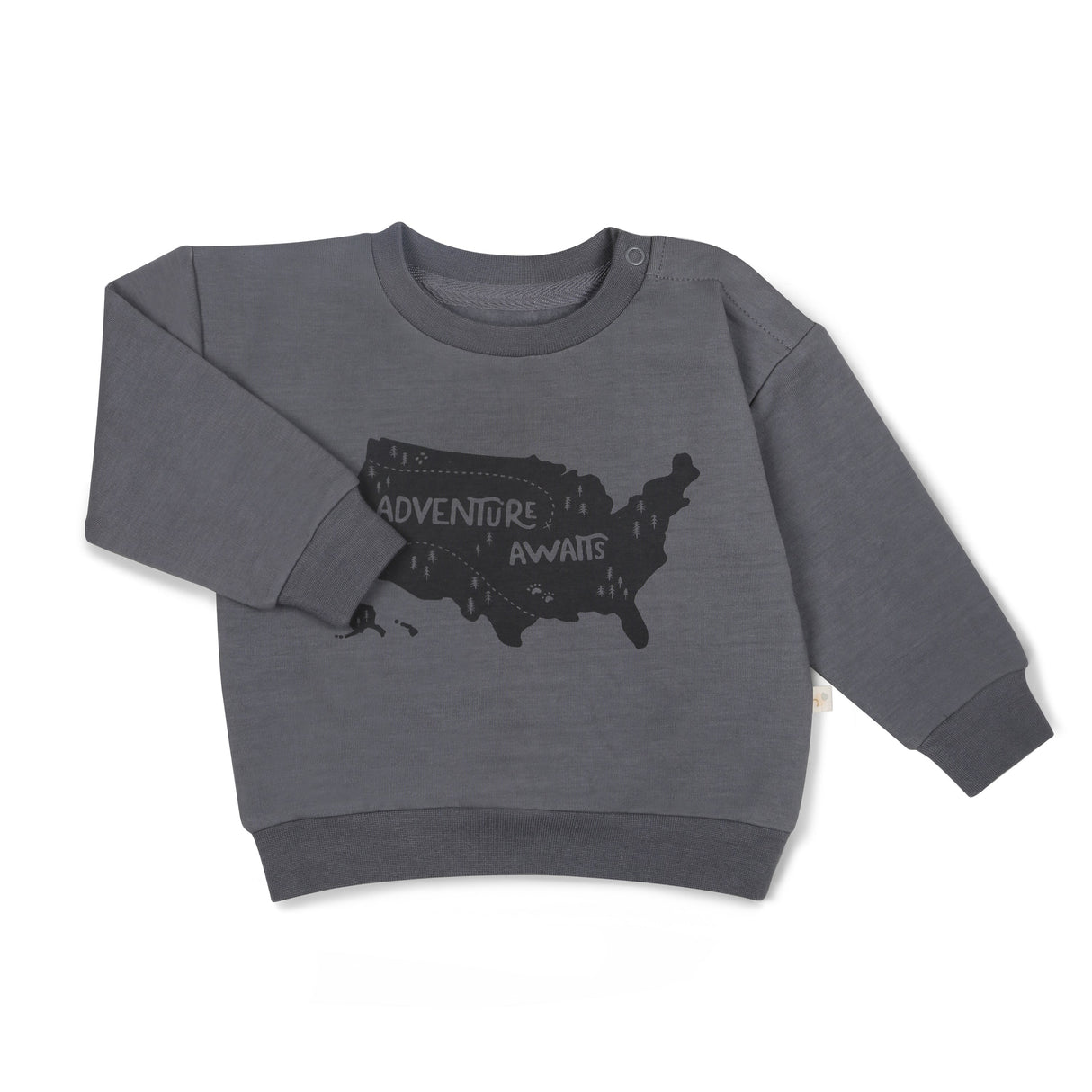 Organic Fleece Sweatshirt - Adventure Awaits - HoneyBug 