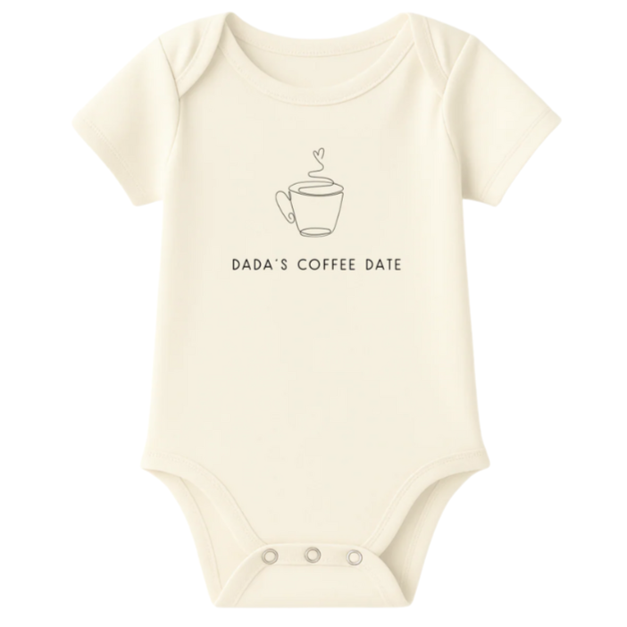 Short Sleeve Bodysuit | Dada's Coffee Date | Organic Cotton - HoneyBug 