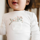 Cotton - Pocket Full of Flowers Collection - Footie - HoneyBug 