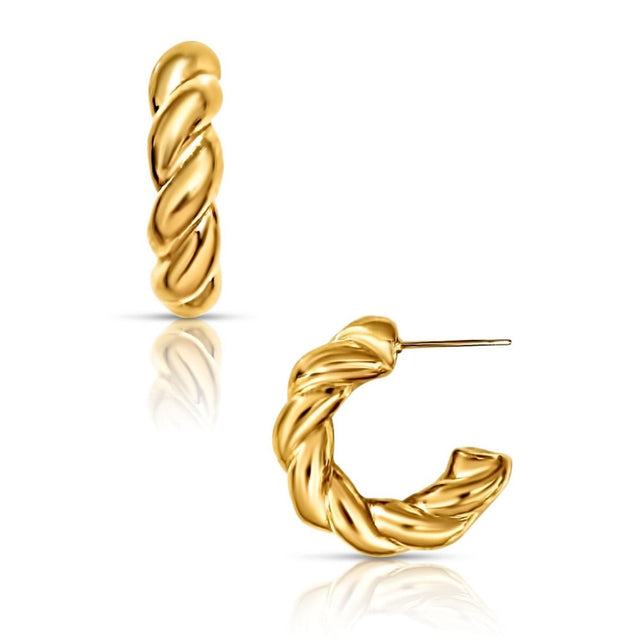 Saige Twist Mini Hoop Earring - HoneyBug 