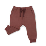 Organic Fleece Jogger Pants - Plum - HoneyBug 