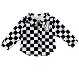 Cotton Shacket | Smiley Checkered Black - HoneyBug 