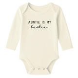 Long Sleeve Bodysuit | Auntie Is My Bestie | Organic Cotton - HoneyBug 
