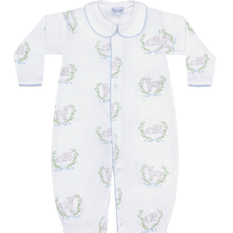 Blue Lamb Print Converter Gown