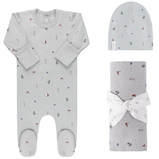 Cotton - Printed Nautical Collection - Take Me Home Set - HoneyBug 