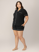 Clea Bamboo Classic Short Sleeve Pajama Set | Black - HoneyBug 