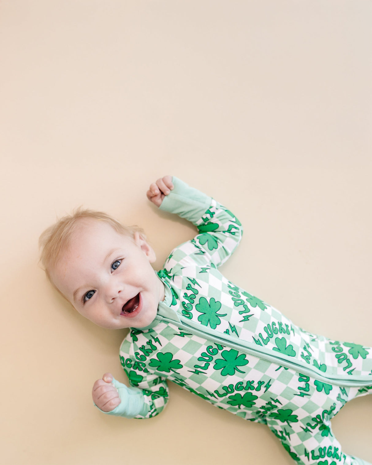 Bamboo Zip Romper | Lucky Shamrock - HoneyBug 