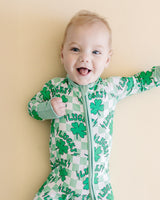 Bamboo Zip Romper | Lucky Shamrock - HoneyBug 