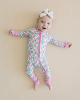 Bamboo Zip Romper | Shamrock & Bows - HoneyBug 