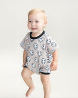Short Sleeve Bubble Romper | Electric Drippy - HoneyBug 