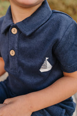 Navy Terry Cloth Set