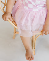 Tutu Romper | Checkered Pink - HoneyBug 