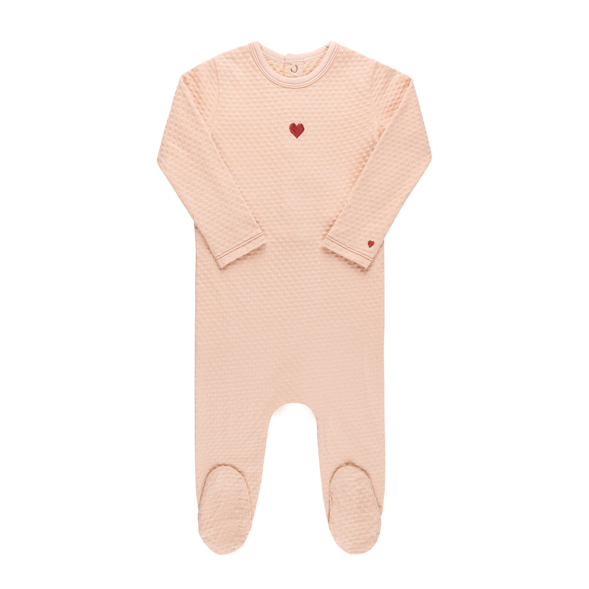 Cotton - Embroidered Heart and Star Collection - Footie - HoneyBug 