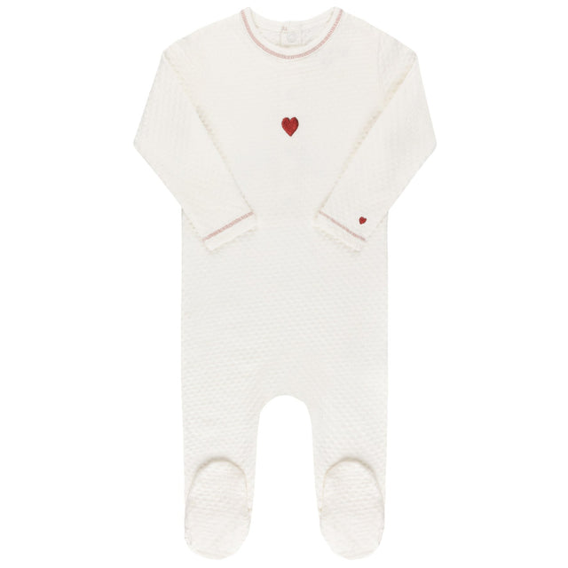 Cotton - Embroidered Heart and Star Collection - Footie - HoneyBug 