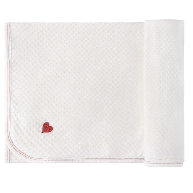 Cotton - Embroidered Heart and Star Collection - Blanket - HoneyBug 