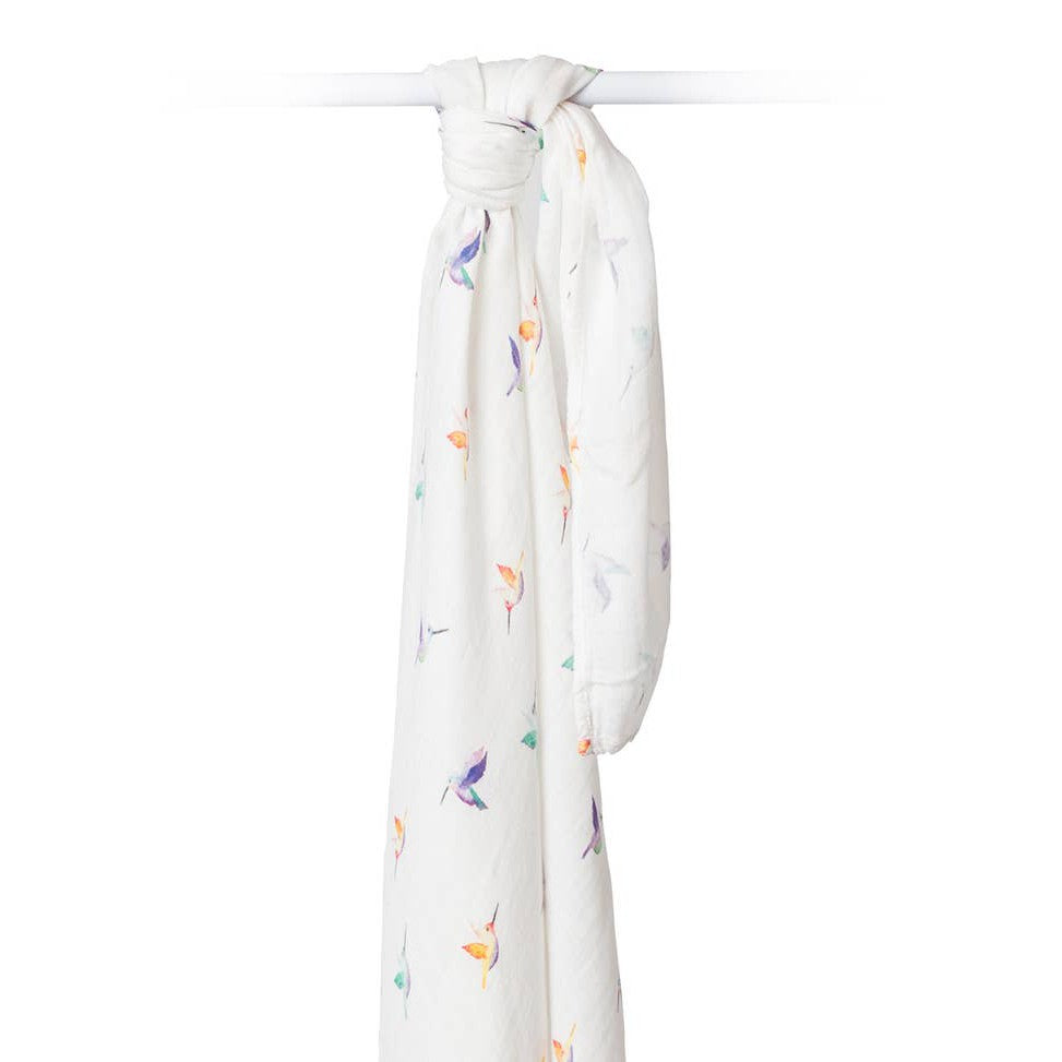 Deluxe Bamboo Swaddle - Hummingbird - HoneyBug 