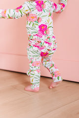 Pink Peony Convertible Footed Onesie