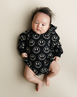 Hooded Bubble Romper  | Electric Smiley - HoneyBug 