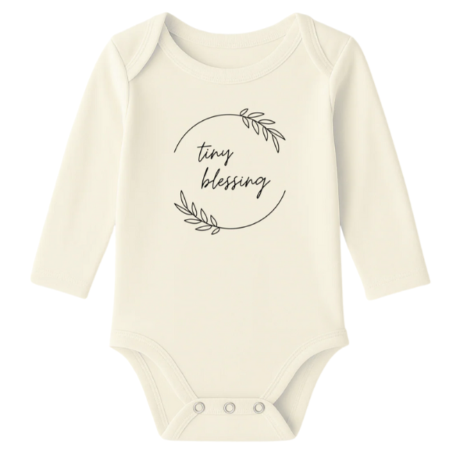 Tiny Blessing - Long Sleeve Organic Bodysuit - HoneyBug 