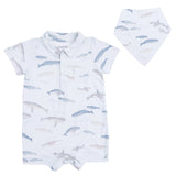 Little Whales - Polo Shortie & Bandana Bib