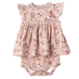 Wild Wrangler/Pink Bamboo Cowgirl Western Skirted Bodysuit