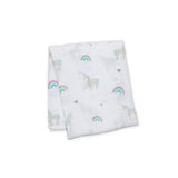 Classic Muslin Swaddle - Rainbows & Unicorns - HoneyBug 