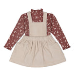 Organic Corduroy Pinafore Dress - Oat - HoneyBug 