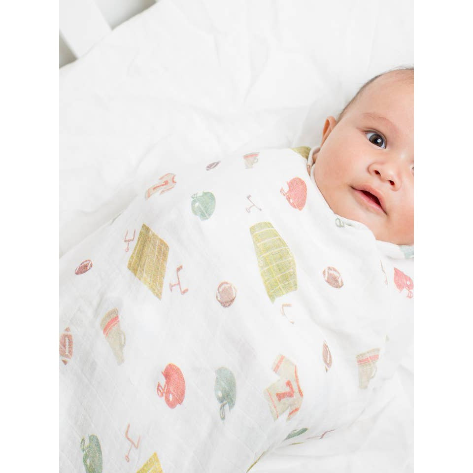 Classic Muslin Swaddle - Football - HoneyBug 