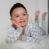 LONG SLEEVE 2 PIECE SETS- Stone Check - HoneyBug 