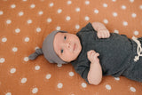 Grey Organic Ribbed Newborn Knot Hat - HoneyBug 