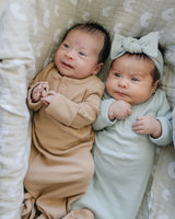 Cafe Organic Cotton Ribbed Knot Gown - HoneyBug 