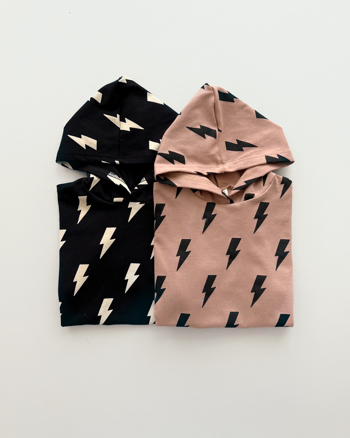 Hooded Bubble Romper  |  Black Bolts - HoneyBug 