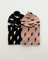 Hooded Bubble Romper  |  Black Bolts - HoneyBug 