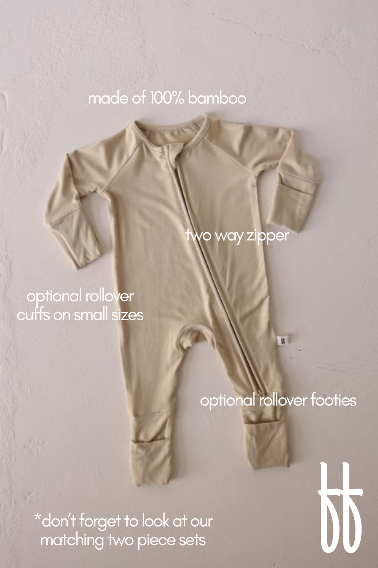 Bamboo Zip Pajamas | Limestone