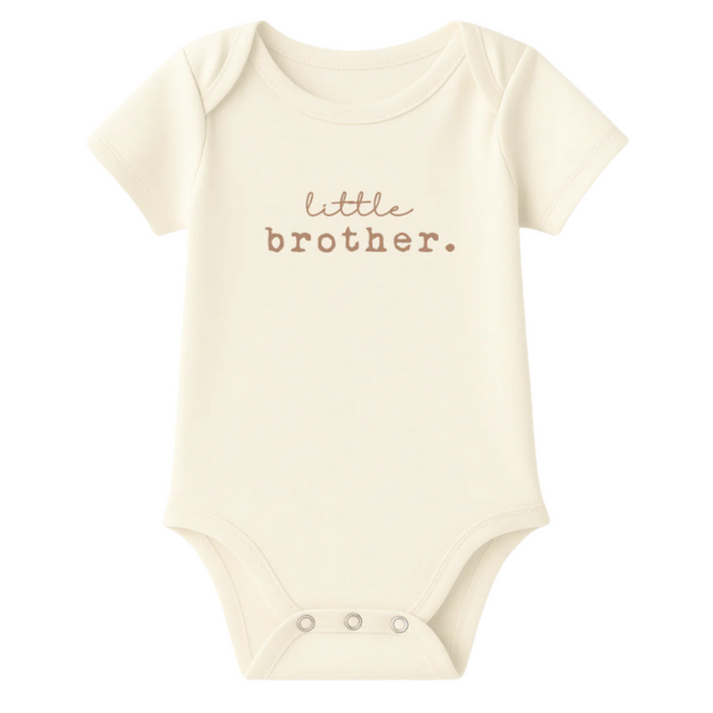 Little Brother Clay Organic Cotton Baby Bodysuit Short Sleeve - HoneyBug 
