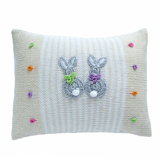 Cottontail Bunny Mini Pillow, Ecru