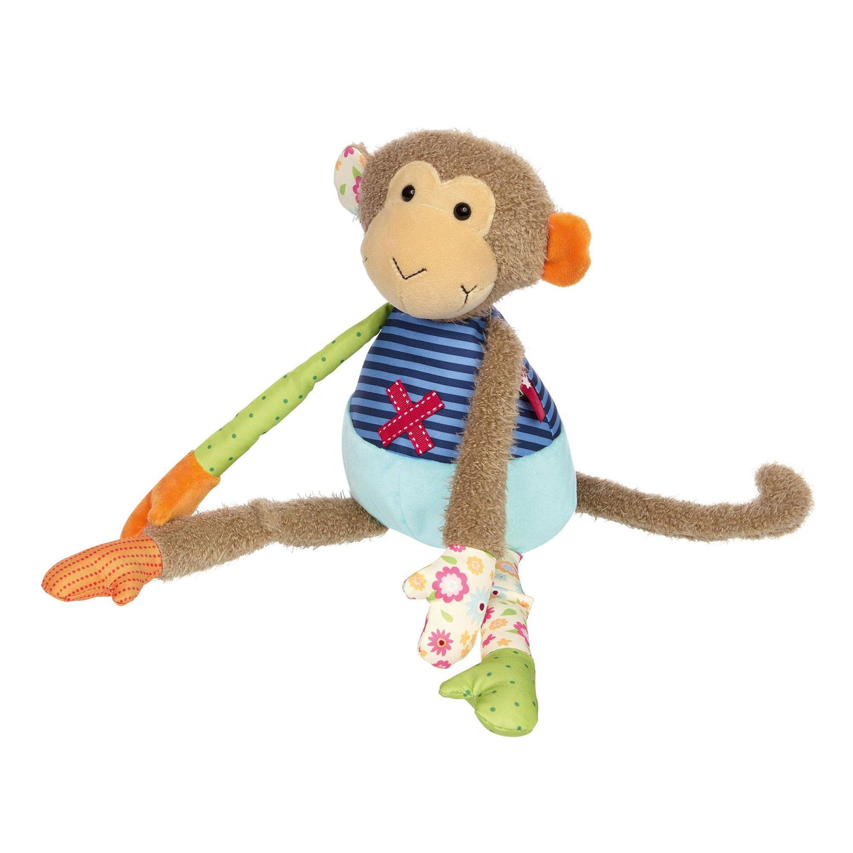 Patchwork Monkey Plush Toy - HoneyBug 