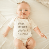 graphic bodysuit | apples hayrides smores - HoneyBug 