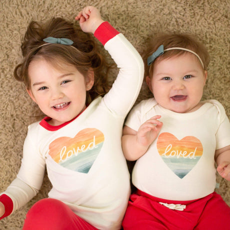 pajamas | loved rainbow heart - HoneyBug 