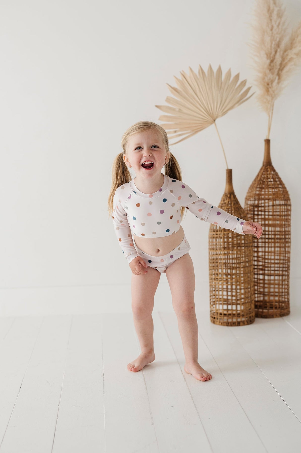 Girl's Two-Piece Crop Swimsuit - HoneyBug 