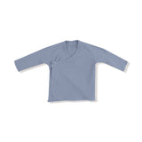 2 Piece Long Sleeve Kimono Footed Pant - Blue Blizzard - HoneyBug 