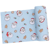 Swaddle Blanket - Vintage Santas Blue