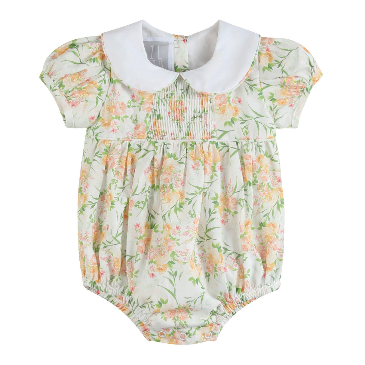 Floral Smocked Collared Bubble Romper